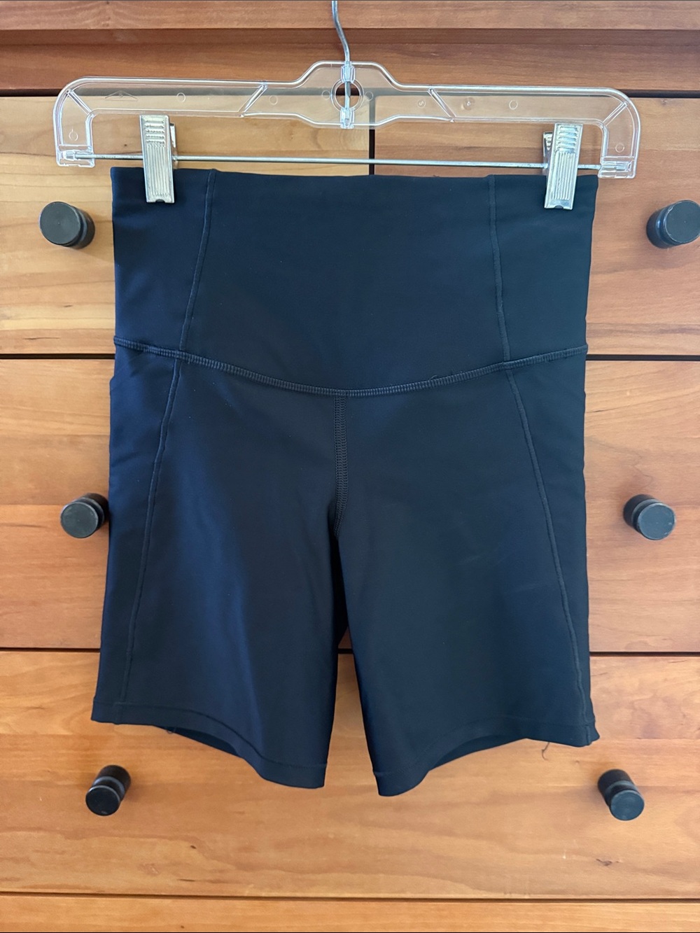 All in Motion Black High-Waist Performance Bike Shorts 6" Inseam Pockets Size XS